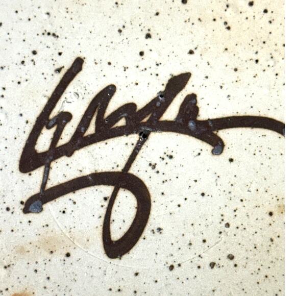 Studio Pottery Artist Mike Grafa Signed Rustic Blue Brown Stunning Serving Bowl - Picture 8 of 8